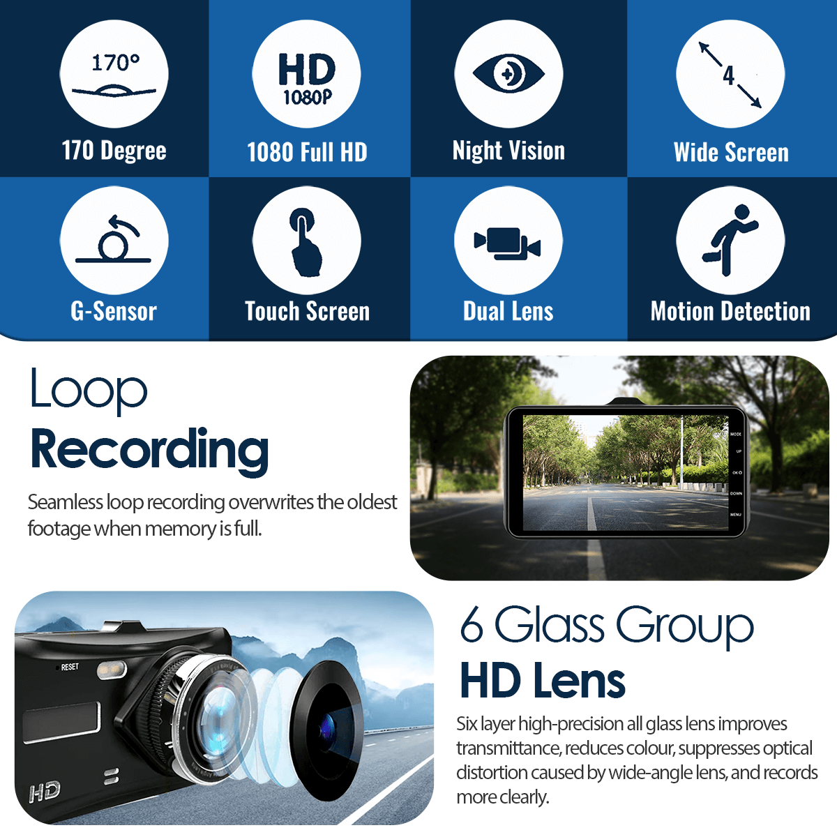 Dashcam Pro (Front & Rear) *Best Seller* JDP4